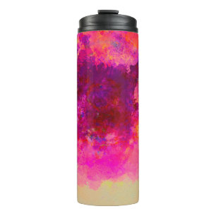 Abstrakter Aquarellhintergrund Farbige Textur. Thermosbecher
