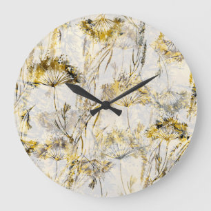 Abstrakter Aquarellhintergrund: Leuchter, Wacholde Große Wanduhr