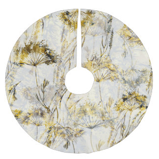 Abstrakter Aquarellhintergrund: Leuchter, Wacholde Polyester Weihnachtsbaumdecke
