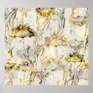 Abstrakter Aquarellhintergrund: Leuchter, Wacholde Poster