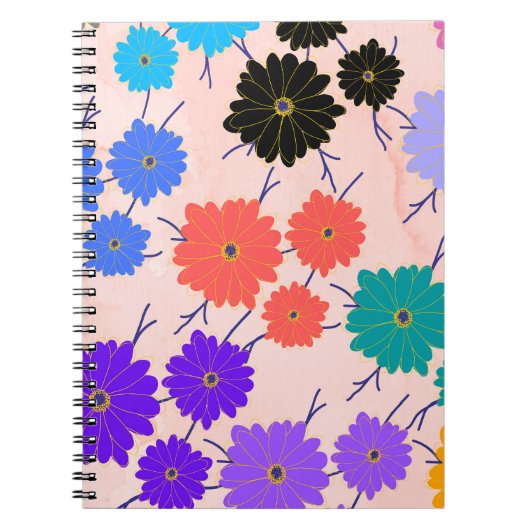 Abstrakter Aquarellhintergrund mit Blume Notizblock (Vorderseite)