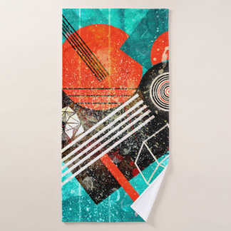 Abstrakter Aquarellhintergrund mit geometrischer F Badehandtuch