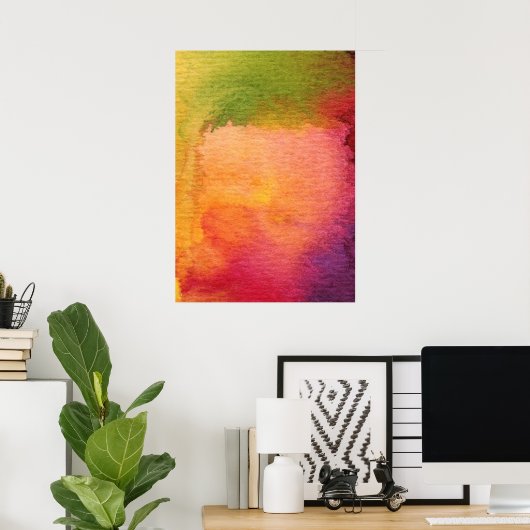 Abstrakter Aquarellhintergrund Poster (Heimbüro)