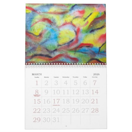 Abstrakter Aquarellkalender Kalender (Mär 2026)