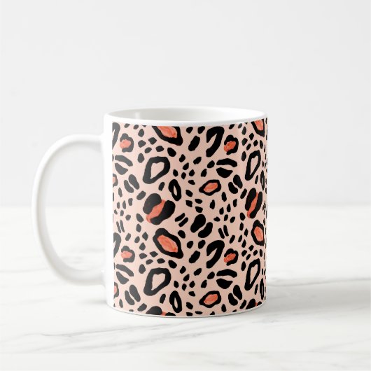 Abstrakter Aquarellleopard. Muster Kaffeetasse (Links)