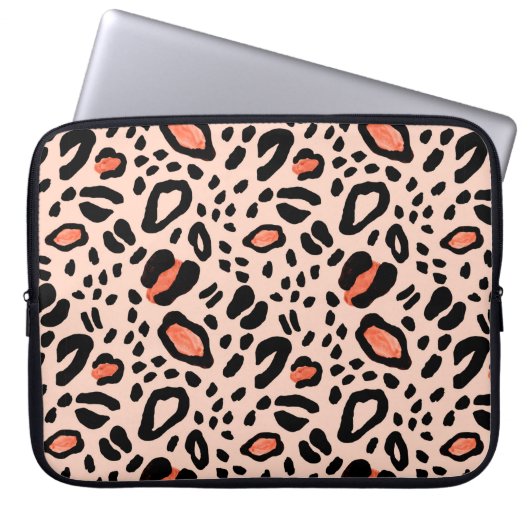 Abstrakter Aquarellleopard. Muster Laptopschutzhülle (Vorderseite)