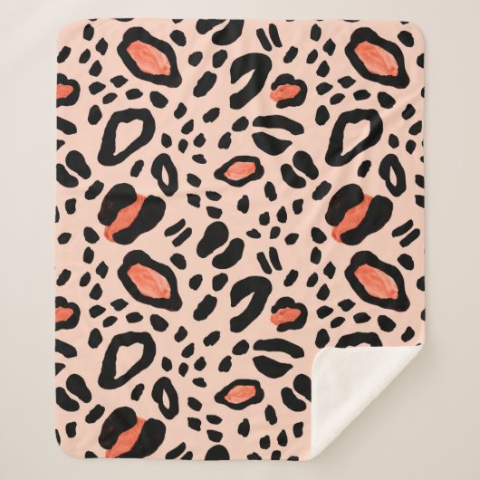 Abstrakter Aquarellleopard. Muster Sherpadecke (Vorderseite)