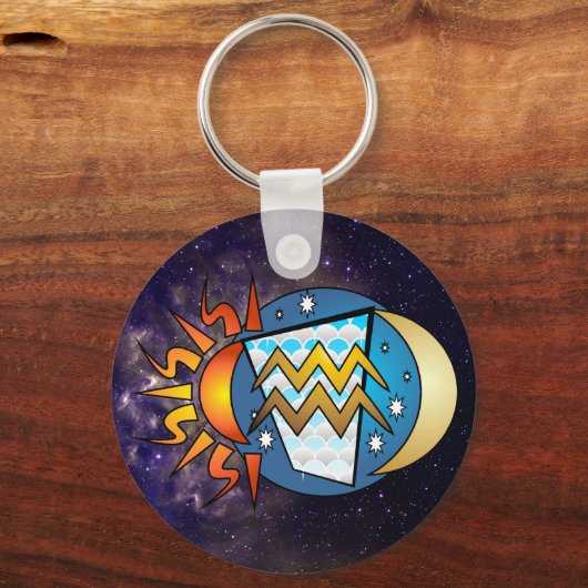 Abstrakter Aquarius-Schlüsselanhänger Schlüsselanhänger (Vorderseite)