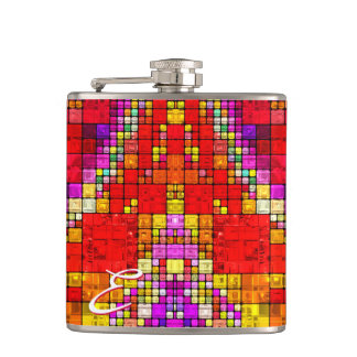 Abstrakter Art. 93A Wrapped Flask Flachmann