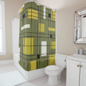 abstrakter Art Avocado Green aus den 50er Jahren Duschvorhang (Beispiel)