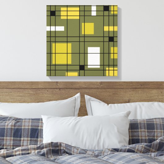 abstrakter Art Avocado Green aus den 50er Jahren Leinwanddruck (Insitu (Schlafzimmer))