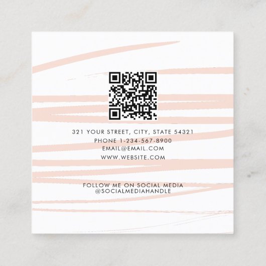 Abstrakter Art QR Code Quadratische Visitenkarte (Rückseite)