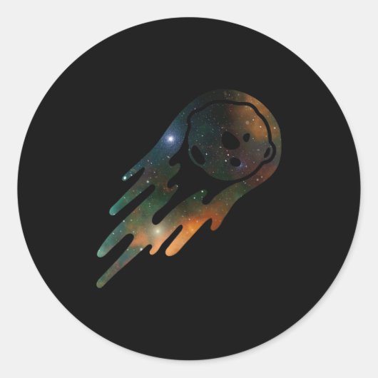 Abstrakter Asteroid-Comet Runder Aufkleber (Vorderseite)