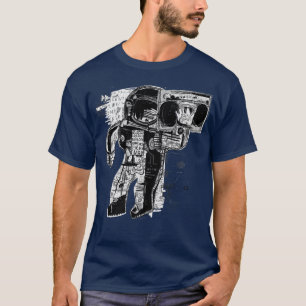 Abstrakter Astronaut Musikalischer Illustration zu T-Shirt