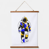 Abstrakter Astronaut Wandteppich Mit Holzrahmen (Vorderseite)