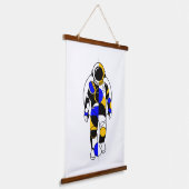 Abstrakter Astronaut Wandteppich Mit Holzrahmen (Gewinkelt)