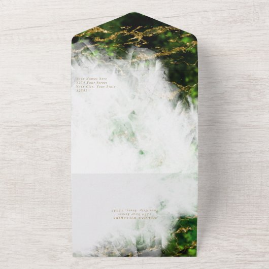 Abstrakter Atemberaubender Smarald Crystal Agate All In One Einladung (Außenbereich)