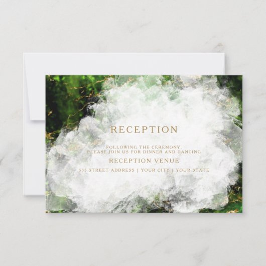 Abstrakter Atemberaubender Smarald Crystal Agate Einladung (Vorderseite)