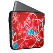 Abstrakter Atom-Hintergrund, chemisches Modell von Laptopschutzhülle (Vorne Rechts)