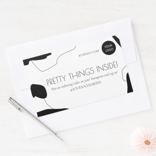 Abstrakter Aufkleber für Schwarzweiß-Business-Verp (Umschlag)