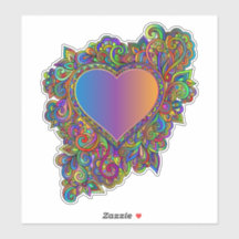 Abstrakter Aufkleber für Zierherz