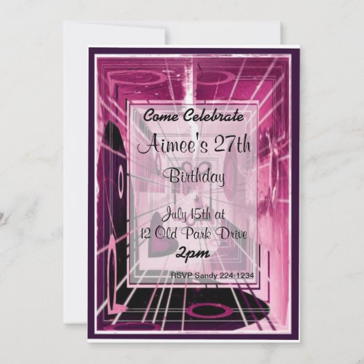 Abstrakter Aufzug Einladung (Rückseite)