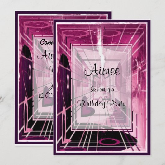 Abstrakter Aufzug Einladung (Vorne/Hinten)