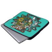 Abstrakter Aztekenmond Laptopschutzhülle (Vorne Knopf)