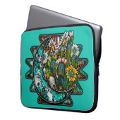 Abstrakter Aztekenmond Laptopschutzhülle (Vorderseite Links)