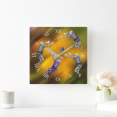 Abstrakter Ball-Kampf Akrylwall-Uhr Quadratische Wanduhr (Zuhause)