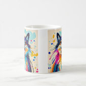 Abstrakter Bär niedliche glückliche Tierkunst Kaffeetasse (Mittel)