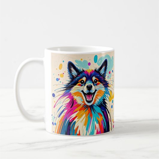 Abstrakter Bär niedliche glückliche Tierkunst Kaffeetasse (Links)