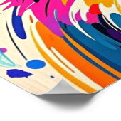 Abstrakter Bär niedliche glückliche Tierkunst Poster (Ecke)