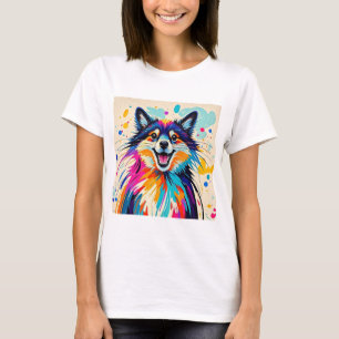 Abstrakter Bär niedliche glückliche Tierkunst T-Shirt