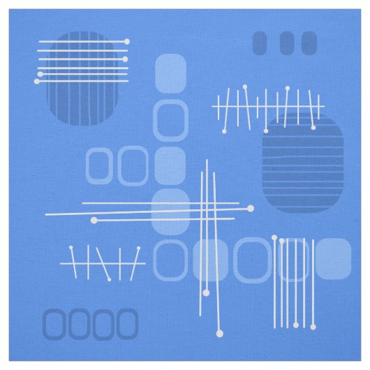 Abstrakter Barkcloth Blue Stoff (Muster)