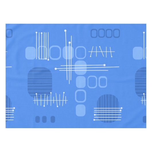 Abstrakter Barkcloth Blue Tischdecke (Vorderseite (Horizontal))