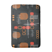 Abstrakter Barkcloth, schwarzer Burnt Orange Badematte (Vorderseite Vertikal)