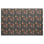 Abstrakter Barkcloth, schwarzer Burnt Orange Stoff (Yard (91,4 cm))