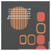 Abstrakter Barkcloth, schwarzer Burnt Orange Stoff (Nahaufnahme)