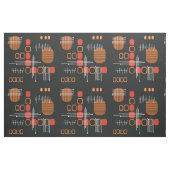 Abstrakter Barkcloth, schwarzer Burnt Orange Stoff (Fat Quarter (45,7 x 55,9 cm))