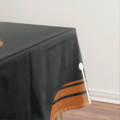 Abstrakter Barkcloth, schwarzer Burnt Orange Tischdecke (Beispiel)