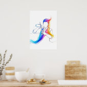 Abstrakter Barkeeper 1 Line Art Kontinuierlich Poster (Küche)