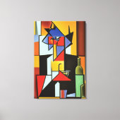 Abstrakter Barkeeper Cubist Canvas Print Leinwanddruck (Vorderseite)