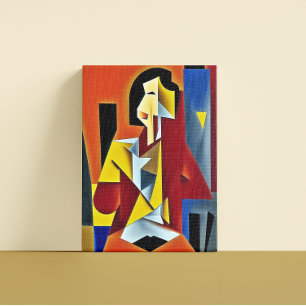 Abstrakter Barkeeper Cubist Canvas Print Leinwanddruck