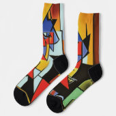Abstrakter Barkeeper Cubist Socks Socken (Linkes Detail)
