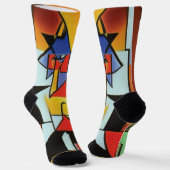 Abstrakter Barkeeper Cubist Socks Socken (Gewinkelt)