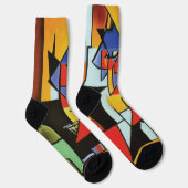 Abstrakter Barkeeper Cubist Socks Socken (Rechts)