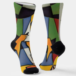 Abstrakter Barkeeper Cubist Socks Socken