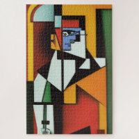 Abstrakter Barkeeper Kubist Jigsaw Puzzle