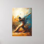 Abstrakter Baseball-Player - Dynamische Sportart Leinwanddruck (Vorderseite)